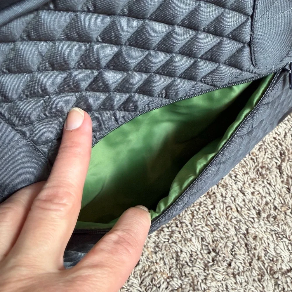 NWT Artisans Angkor Quilted Silk Laptop Travel Bag Gray
